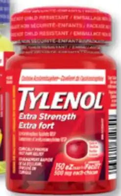 Familiprix Tylenol extra strength 500mg acetaminophen easy to swallow tablets 150un offer