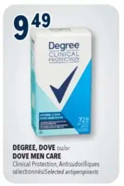 Familiprix DEGREE, Clinical Protection Selected antiperspirants offer