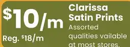 Fabricland Clarissa Satin Prints offer