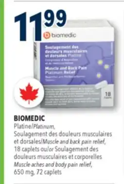 Familiprix Biomedic, muscle & back pain platinum relief caplets 18un offer