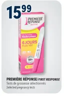 Familiprix FIRST RESPONSE Selected pregnancy tests offer