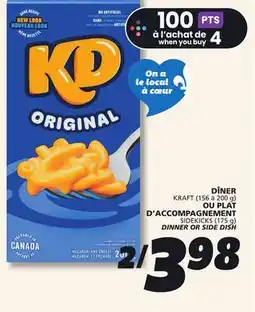 IGA KRAFT SIDEKICKS DINNER OR SIDE DISH offer