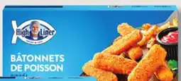 IGA HIGH LINER FROZEN BREADED FISH STICKS, BURGERS, FILLETS, BUTTERFLY OR POPCORN SHRIMP offer