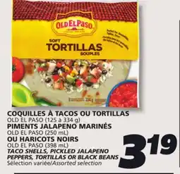 IGA OLD EL PASO TACO SHELLS, PICKLED JALAPENO PEPPERS, TORTILLAS OR BLACK BEANS offer