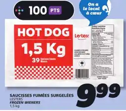IGA LESTERS FROZEN WIENERS offer
