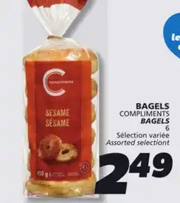 IGA COMPLIMENTS BAGELS offer