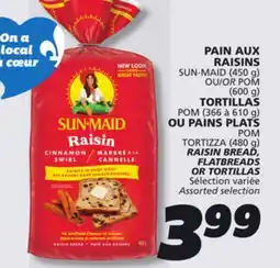 IGA SUN-MAID RAISIN BREAD, FLATBREADS OR TORTILLAS offer