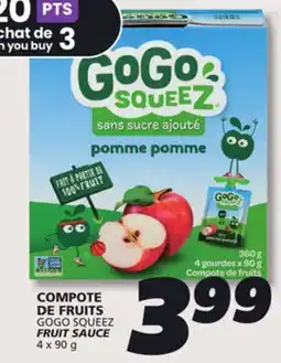 IGA GOGO SQUEEZ FRUIT SAUCE offer