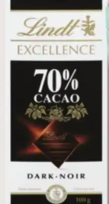 IGA LINDT EXCELLENCE CHOCOLATE offer