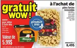 Metro SAUCE POUR PÂTES O'SOLE MIO | O'SOLE MIO PASTA SAUCE offer