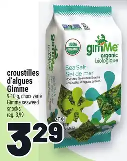 Metro CROUSTILLES D'ALGUES GIMME | GIMME SEAWEED SNACKS offer