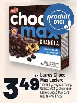 Metro BARRES CHOCO MAX LECLERC | LECLERC CHOCO MAX BARS offer