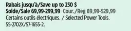 Canadian Tire Selected Power Tools offer