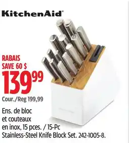 Canadian Tire KitchenAid 15-Pc Stainless-Steel Knife Block Set offer