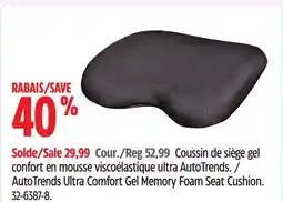 Canadian Tire AutoTrends Ultra Comfort Gel Memory Foam Seat Cushion offer