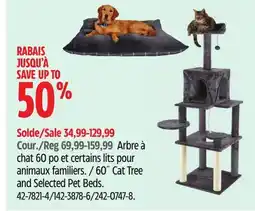 Canadian Tire Petco 60˝ Cat Tree and Selected Pet Beds offer