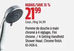 Canadian Tire Danze 4-Setting Handheld Shower Head. Chrome finish offer