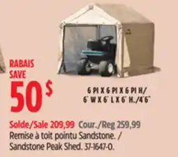 Canadian Tire Shelter Logic Sandstone Peak Shed offer