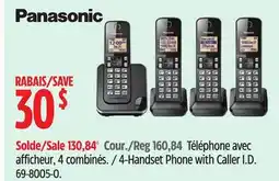 Canadian Tire Panasonic 4-Handset Phone with Caller I.D offer