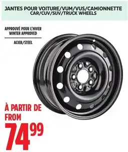 Canadian Tire CAR/CUV/SUV/TRUCK WHEELS ACIER/STEEL offer