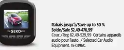 Canadian Tire Pioneer Selected Car Audio Equipment offer
