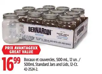 Canadian Tire Bernardin 500mL Standard Jars and Lids, 12-Ct offer