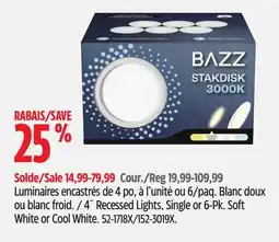 Canadian Tire BAZZ 4˝ Recessed Lights, Single or 6-Pk offer
