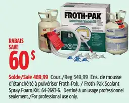 Canadian Tire Froth-Pak Sealant Spray Foam Kit offer
