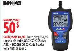 Canadian Tire Innova 3020RS OBD2 Code Reader with ABS offer
