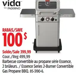 Canadian Tire Vida By Paderno Essence Series 2-Burner Convertible Gas Propane BBQ offer