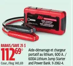 Canadian Tire Motomaster 600A Lithium Jump Starter and Power Bank offer