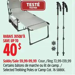 Canadian Tire Selected Trekking Poles or Camp Cot offer