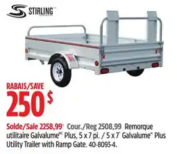 Canadian Tire Stirling 5 x 7´ Galvalume Plus Utility Trailer with Ramp Gate offer