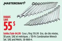 Canadian Tire 30-Pc Combination Wrench Set. SAE and Metric offer