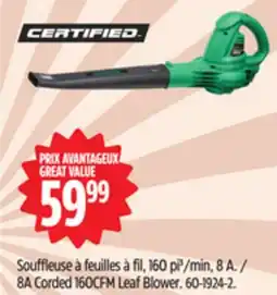 Canadian Tire Certified 8A Corded 160CFM Leaf Blower offer