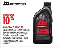 Canadian Tire MotoMaster Automatic Transmission Fluids offer
