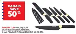 Canadian Tire Sabatier 12-Pc Black and Gold Knife Set offer