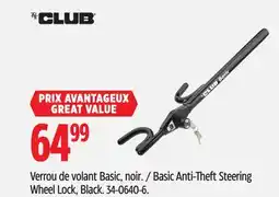 Canadian Tire The Club Basic Anti-Theft Steering Wheel Lock offer