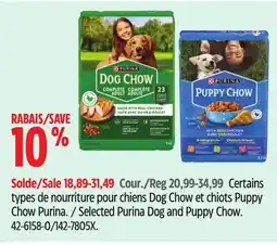 Canadian Tire Purina Selected Purina Dog and Puppy Chow offer