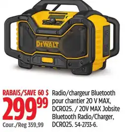 Canadian Tire DEWALT 20V MAX Jobsite Bluetooth Radio/Charger, DCR025 offer