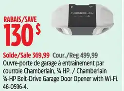 Canadian Tire Chamberlain 3⁄4-HP Belt-Drive Garage Door Opener with Wi-Fi offer