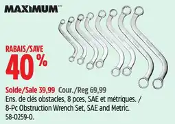 Canadian Tire Maximum 8-Pc Obstruction Wrench Set, SAE and Metric offer