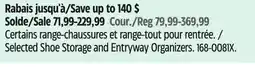 Canadian Tire CANVAS Selected Shoe Storage and Entryway Organizers offer