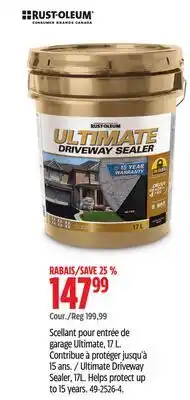 Canadian Tire Rust-Oleum Ultimate Driveway Sealer, 17L offer