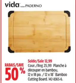 Canadian Tire Vida By Paderno 12 x 18˝ Bamboo Cutting Board offer