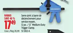 Canadian Tire Mastercraft 12˝ Medium-Duty Trigger Clamp offer