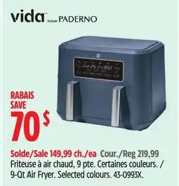 Canadian Tire Vida By Paderno 9-Qt Air Fryer offer