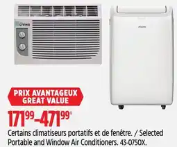 Canadian Tire For-Living Selected Portable and Window Air Conditioners offer