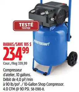 Canadian Tire Mastercraft 10-Gallon Shop Compressor offer