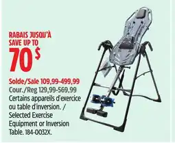 Canadian Tire Teeter Selected Exercise Equipment or Inversion Table offer